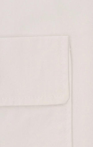 hher studios nature utilitarian long sleeve shirt white cotton pleat detail trousers black