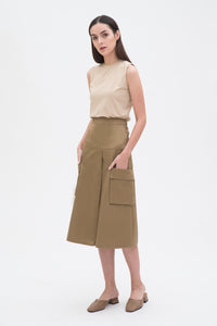 Double Pocket Mid Length Skirt